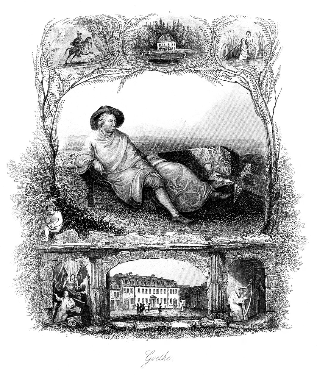 Johann Wolfgang von Goethe német költő, drámaíró és tudós, XIX alkotó: Unbekannt