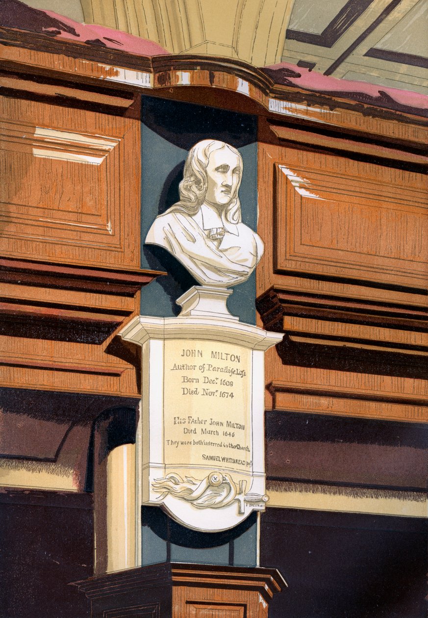 John Milton emlékműve, St Giles Church, Cripplegate, London, 1850 körül alkotó: Unbekannt