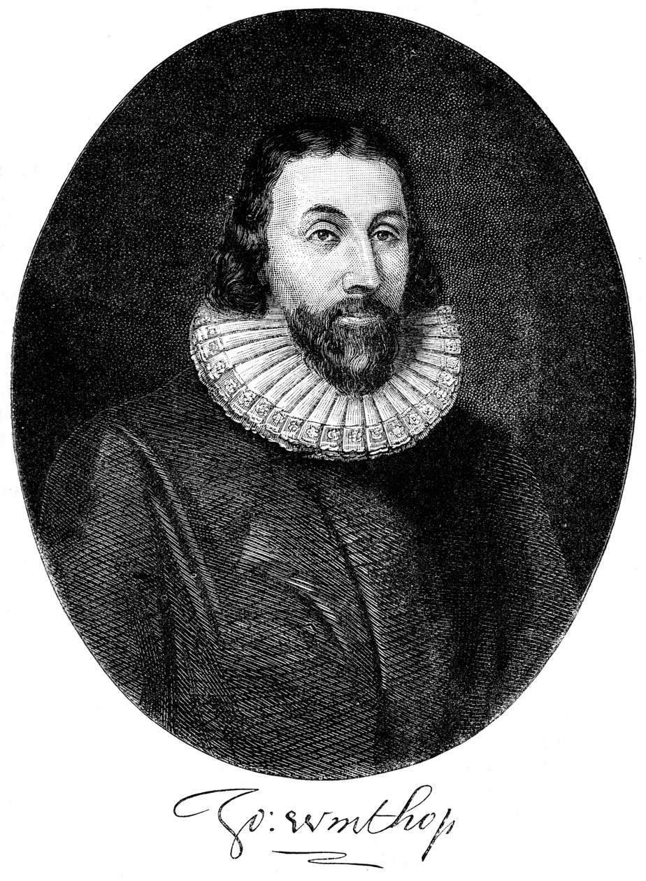 John Winthrop, angol puritán telepes Amerikában, 17. század c1880 alkotó: Unbekannt