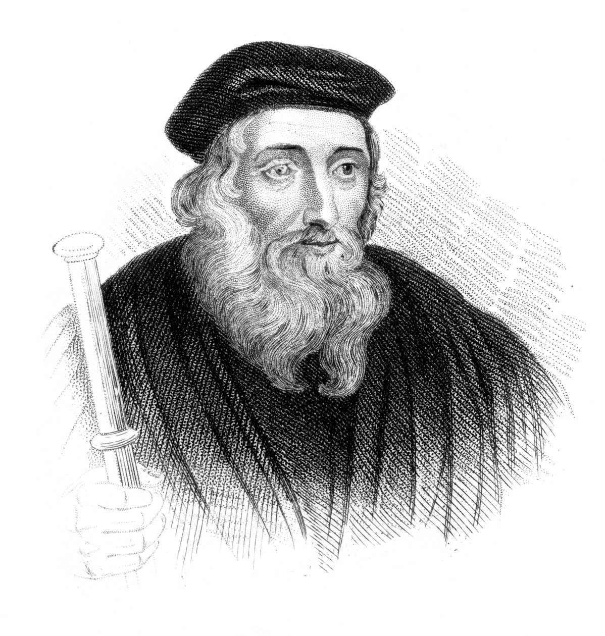 John Wycliffe, 14. századi angol teológus és vallási reformátor, 1850 körül alkotó: Unbekannt