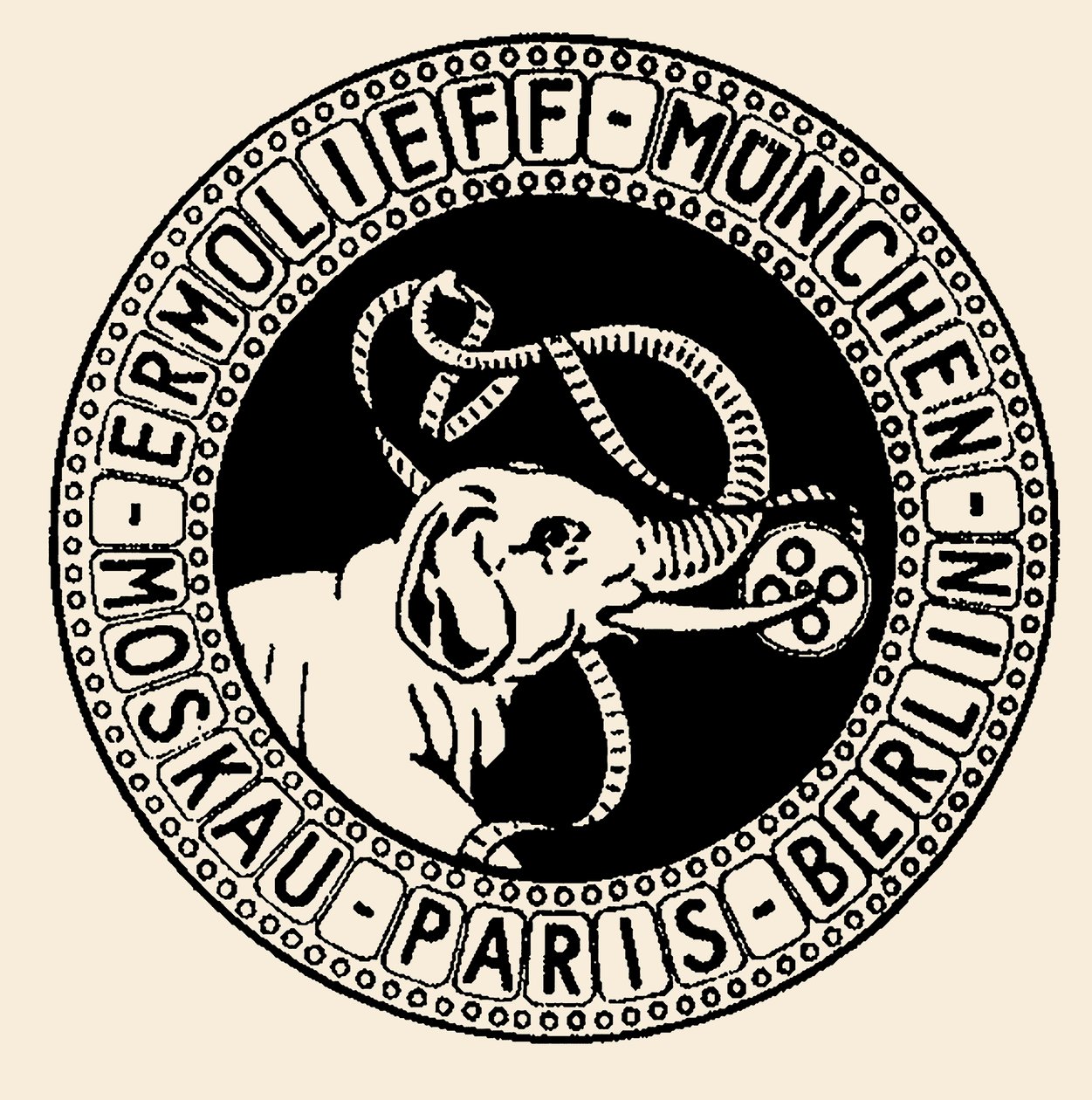 Részvénytársaság emblémája Az Ermolieff-Cinema Company, 1920-1921. alkotó: Unbekannt