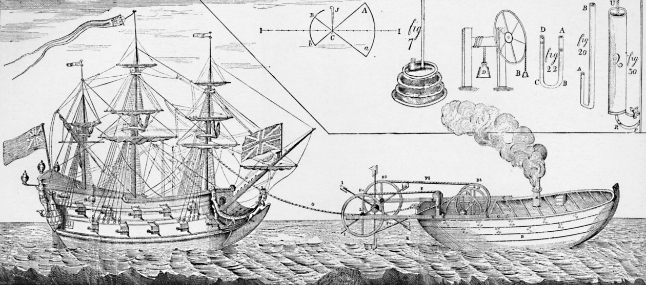 Jonathan Hullss gőzvontató, 1736, 1904 alkotó: Unbekannt
