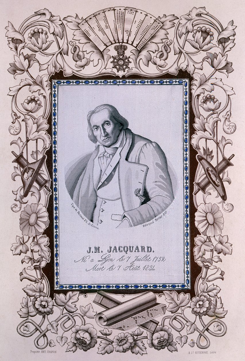 Joseph-Marie Jacquard, a Jacquard szövőszék feltalálója, 1850 alkotó: Unbekannt