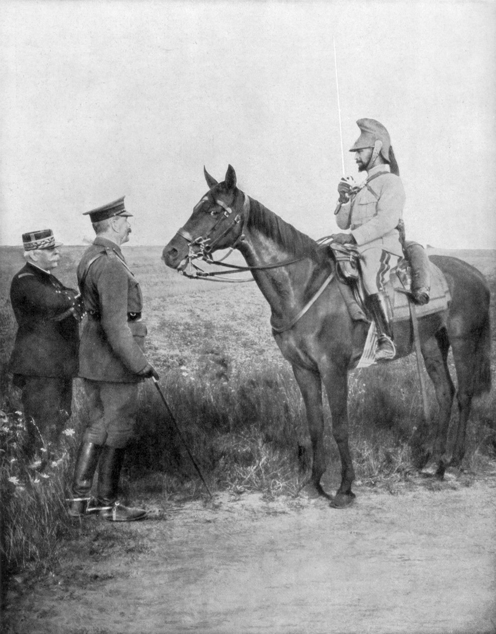 Joseph Joffre, Lord Kitchener és Baratier tábornok, Franciaország, I. világháború, 1915. augusztus 16. alkotó: Unbekannt