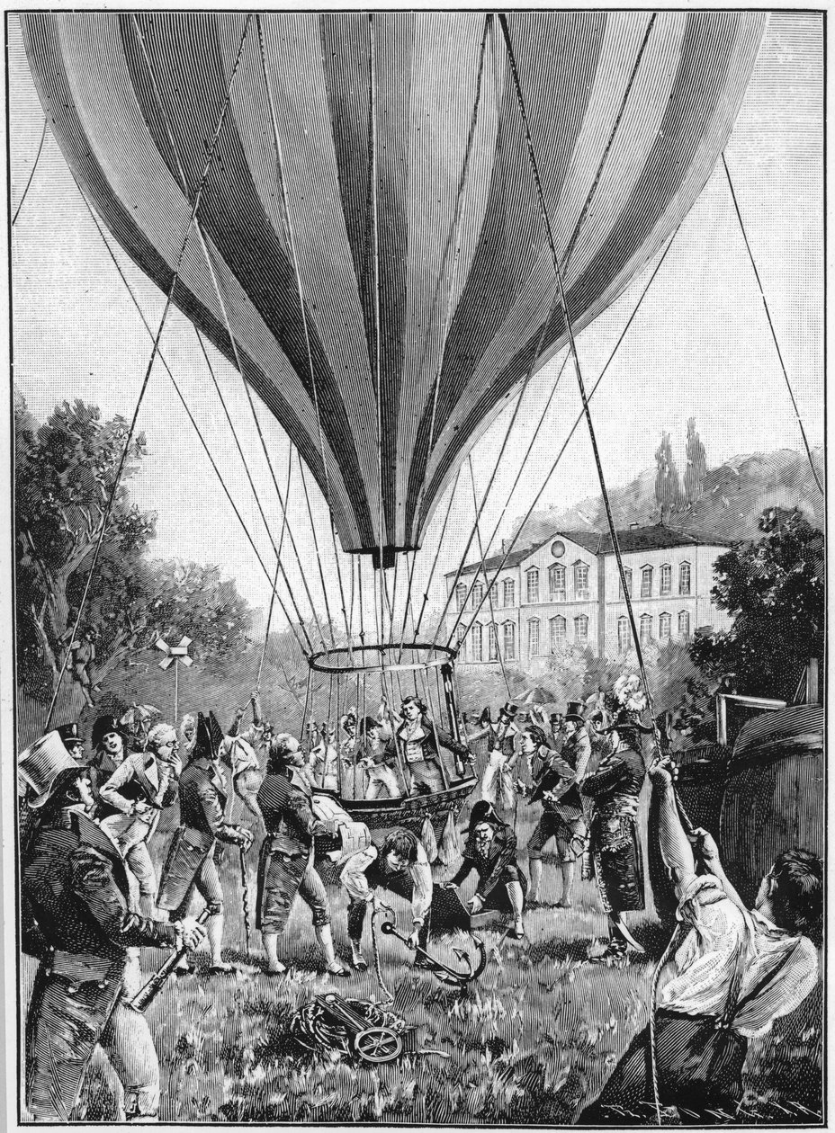 Joseph Louis Gay-Lussac léggömbön száll fel Párizsból, 1804. szeptember 14., 1910. alkotó: Unbekannt