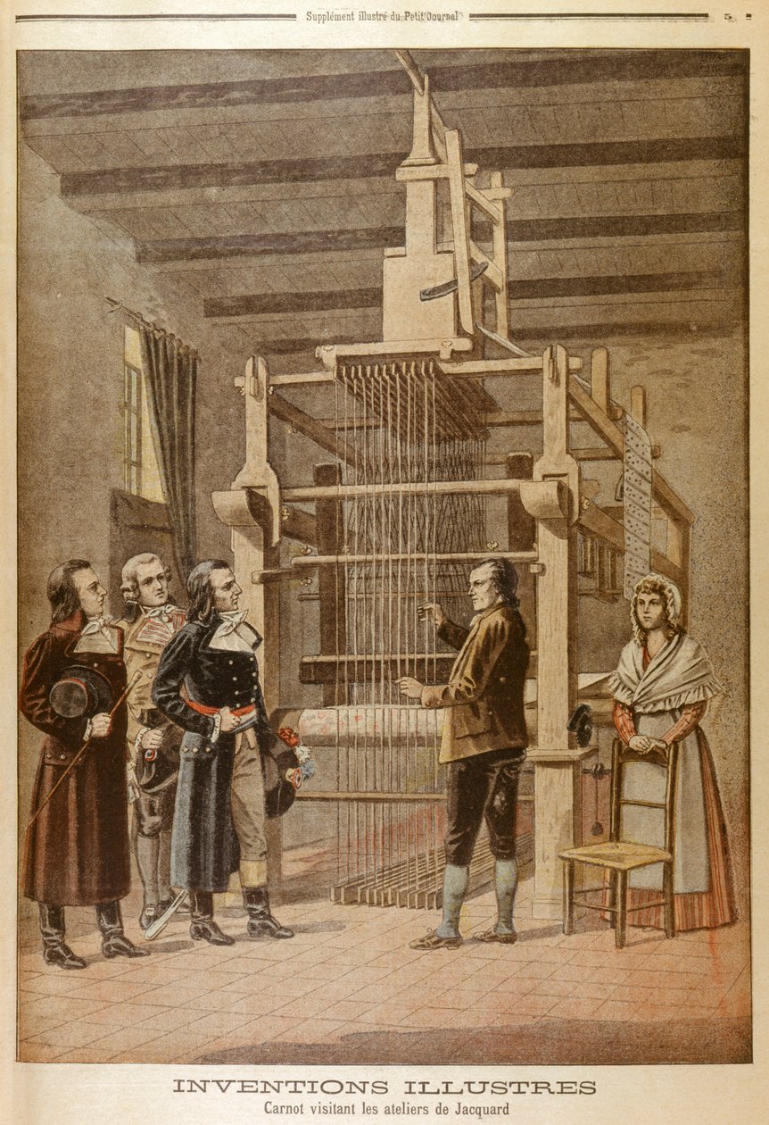 Joseph Marie Jacquard, megmutatja szövőszékét Lazare Carnot-nak, Lyon, Franciaország, 1801 1901 alkotó: Unbekannt