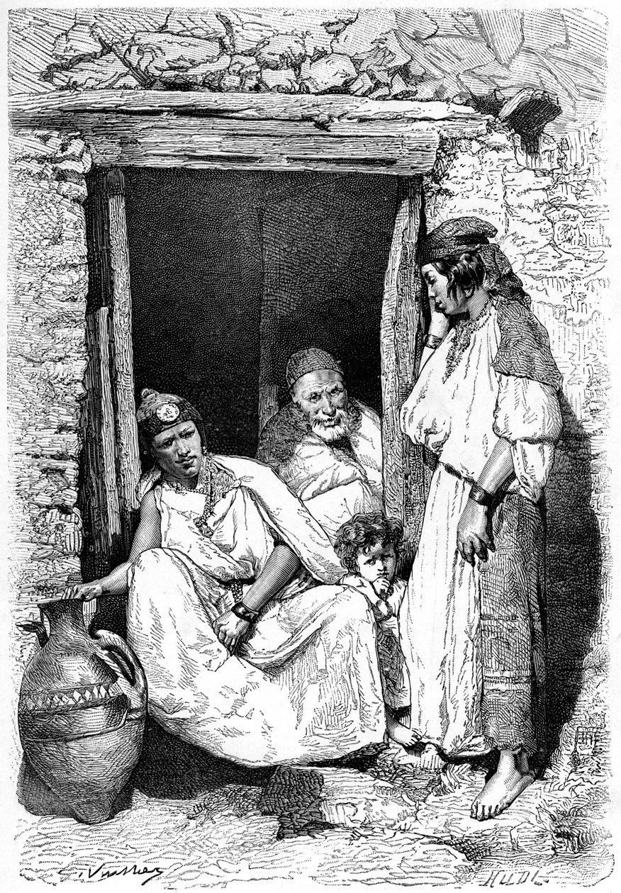 Kabil családi csoport, Algéria, c1890 alkotó: Unbekannt