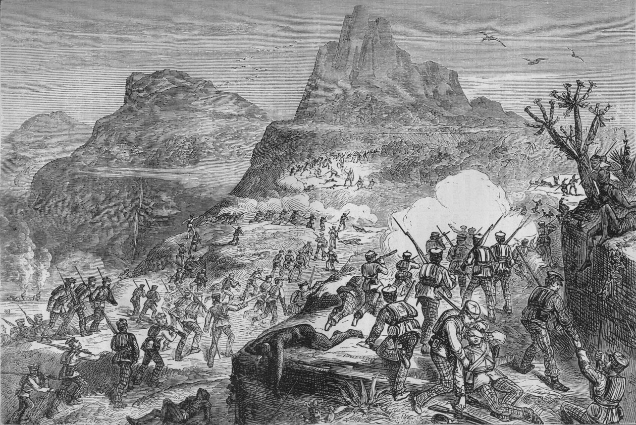 Kaffir háború – Attacking a Native Position, c1880 alkotó: Unbekannt