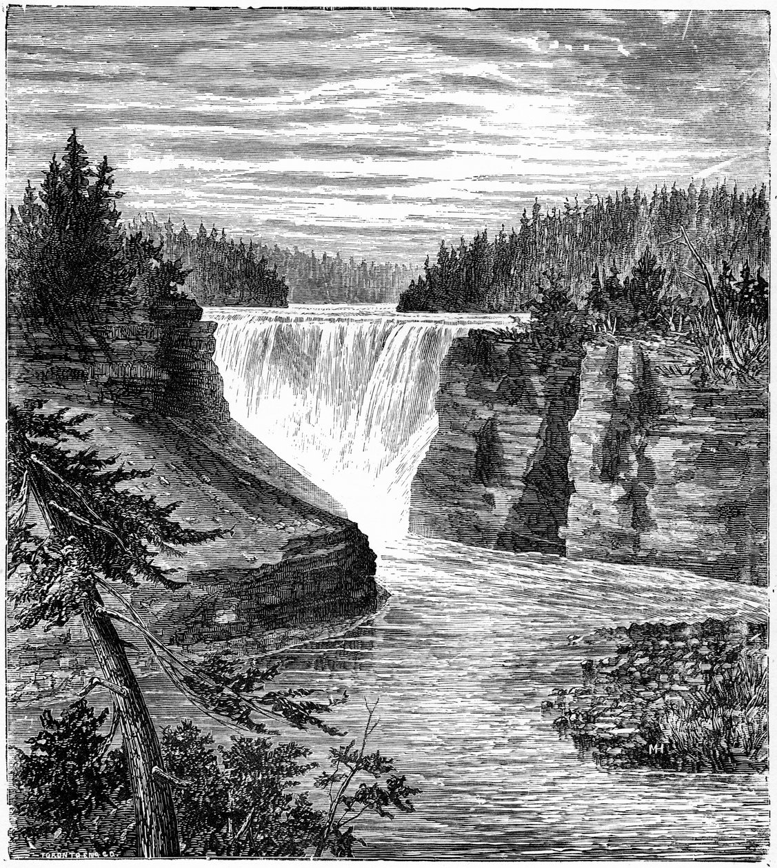 Kakabeka-vízesés, Ontario, Kanada, 1877 alkotó: Unbekannt