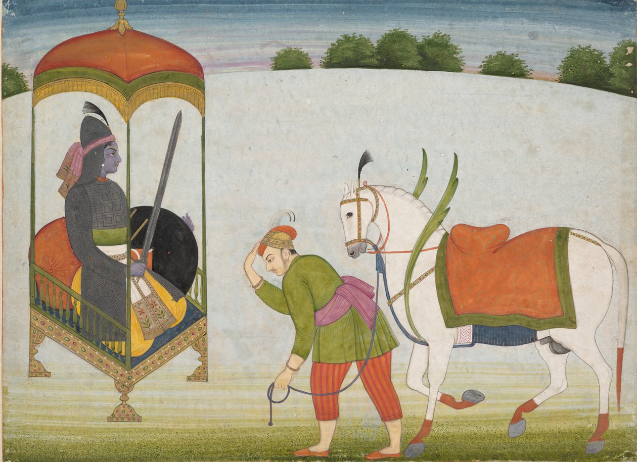 Kalki Avatar, Visnu jövőbeli megtestesülése: Oldal egy szétszórt kéziratból, kb. 1760-70. alkotó: Unbekannt