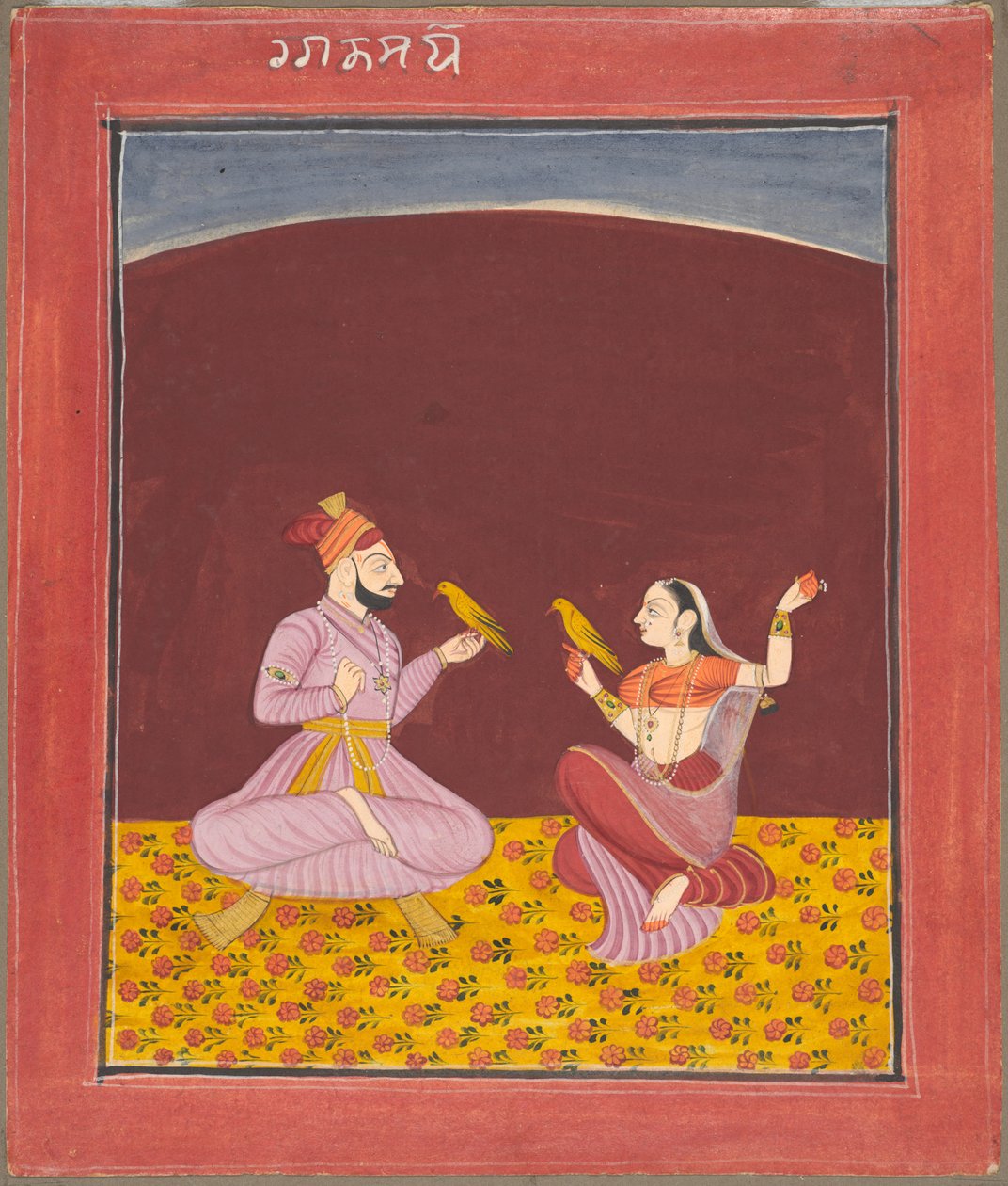 Kamod Raga a Dipak Raga családból, oldal egy Ragamala sorozatból, c. 1750. alkotó: Unbekannt