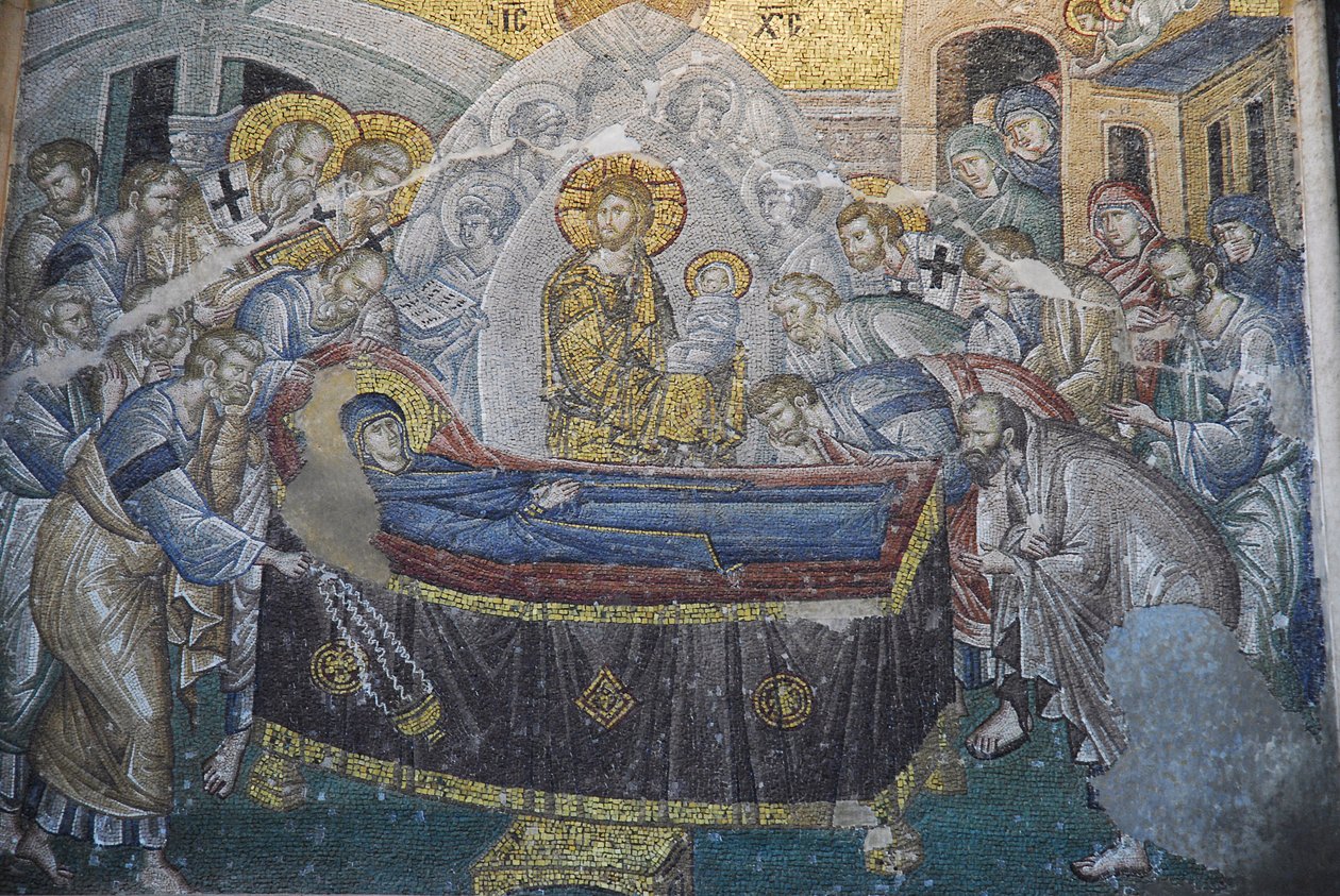Kariye Kamiye (Szent Sauvire a Chora templomban) Freskó: Darmishan (Mária halála), Isztambul, Törökország alkotó: Unbekannt