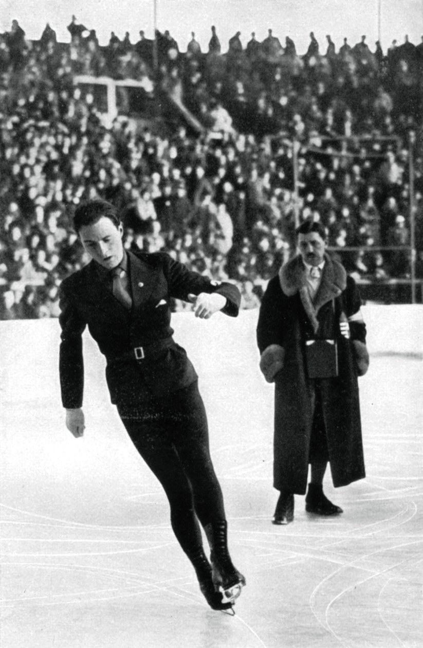 Karl Schäfer, osztrák műkorcsolyázó, téli olimpiai játékok, Garmisch-Partenkirchen, Németország, 1936 alkotó: Unbekannt
