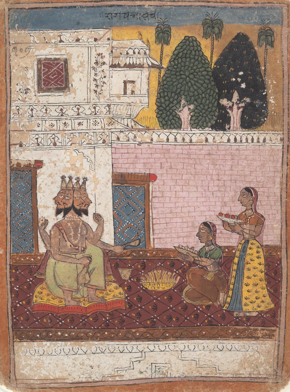 Khambavati Ragini...a zenei módok szétszórt Ragamala sorozatából, 1700-1725. alkotó: Unbekannt