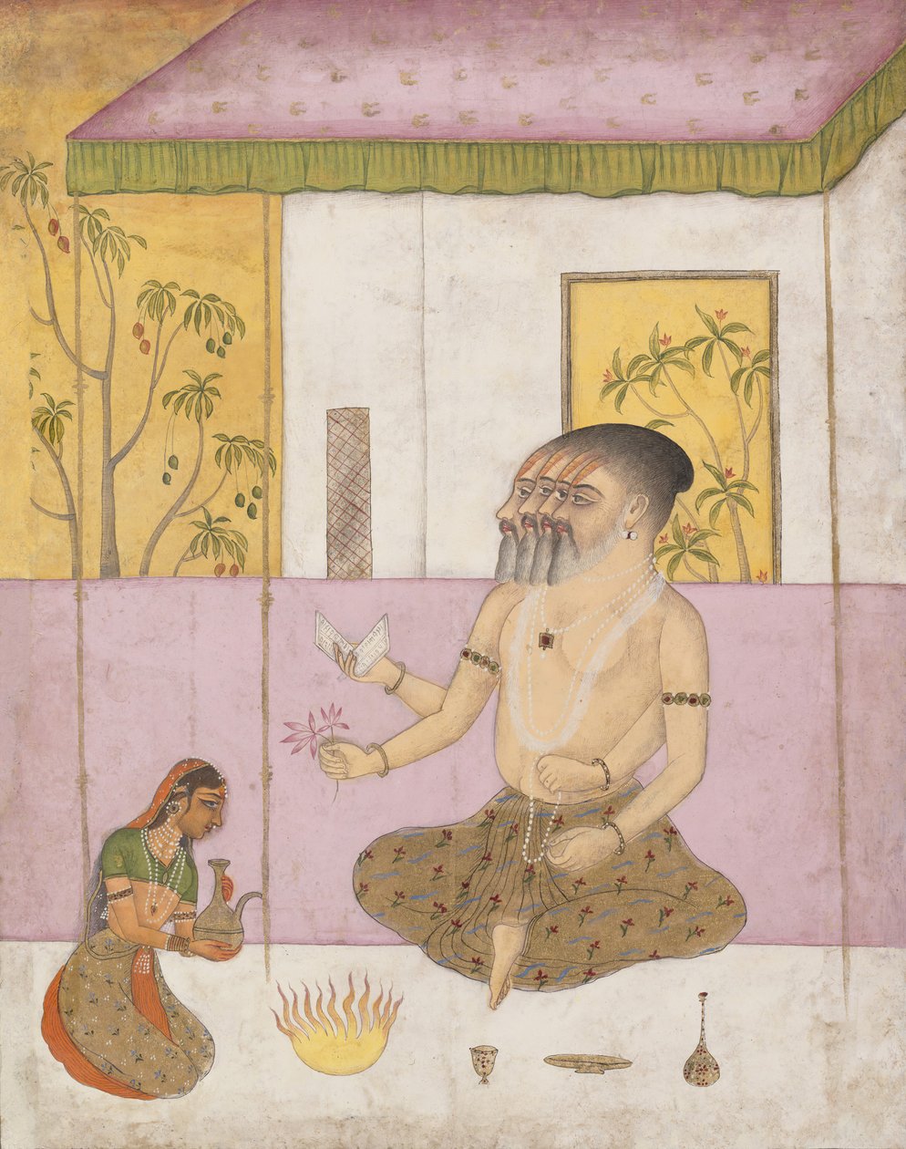 Khambhavati Ragini: Folio a Ragamala sorozatból, a zenei módok koszorújából, kb. 1675. alkotó: Unbekannt