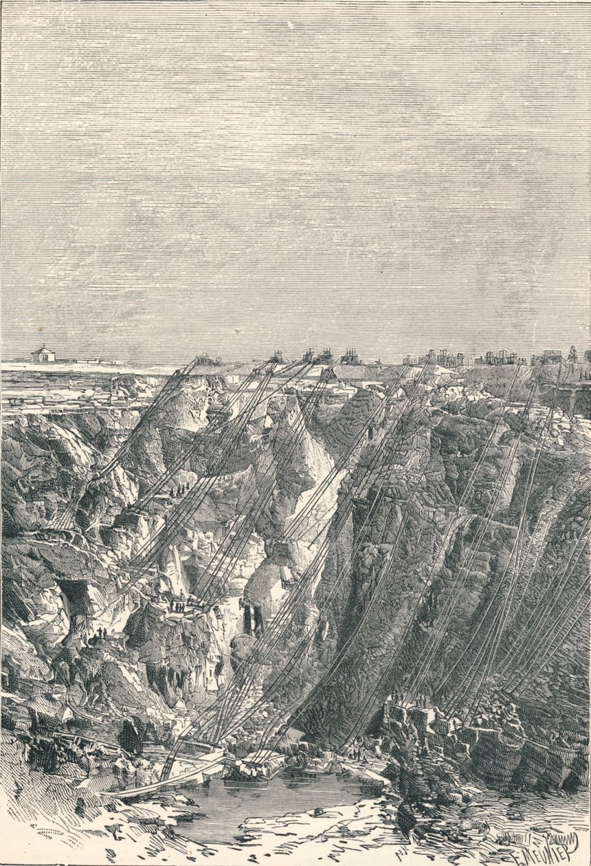 Kimberley: a gyémántbánya megjelenése 1880-ban, 1896-ban alkotó: Unbekannt