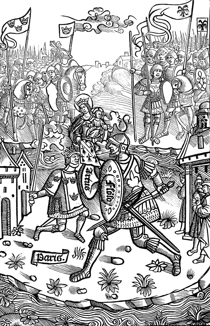 Arthur király egy óriással harcol, 1514 alkotó: Unbekannt