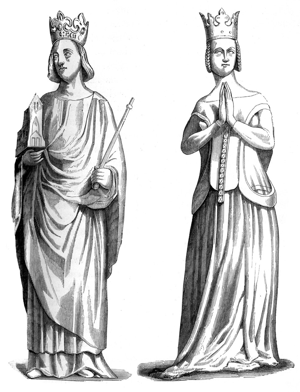 V. Károly francia király 1337-1380 és Joanna Bourbon 1338-1378, 1849 alkotó: Unbekannt