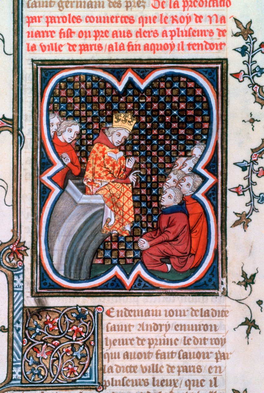 Károly navarrai király prédikál, 1375-1379 alkotó: Unbekannt