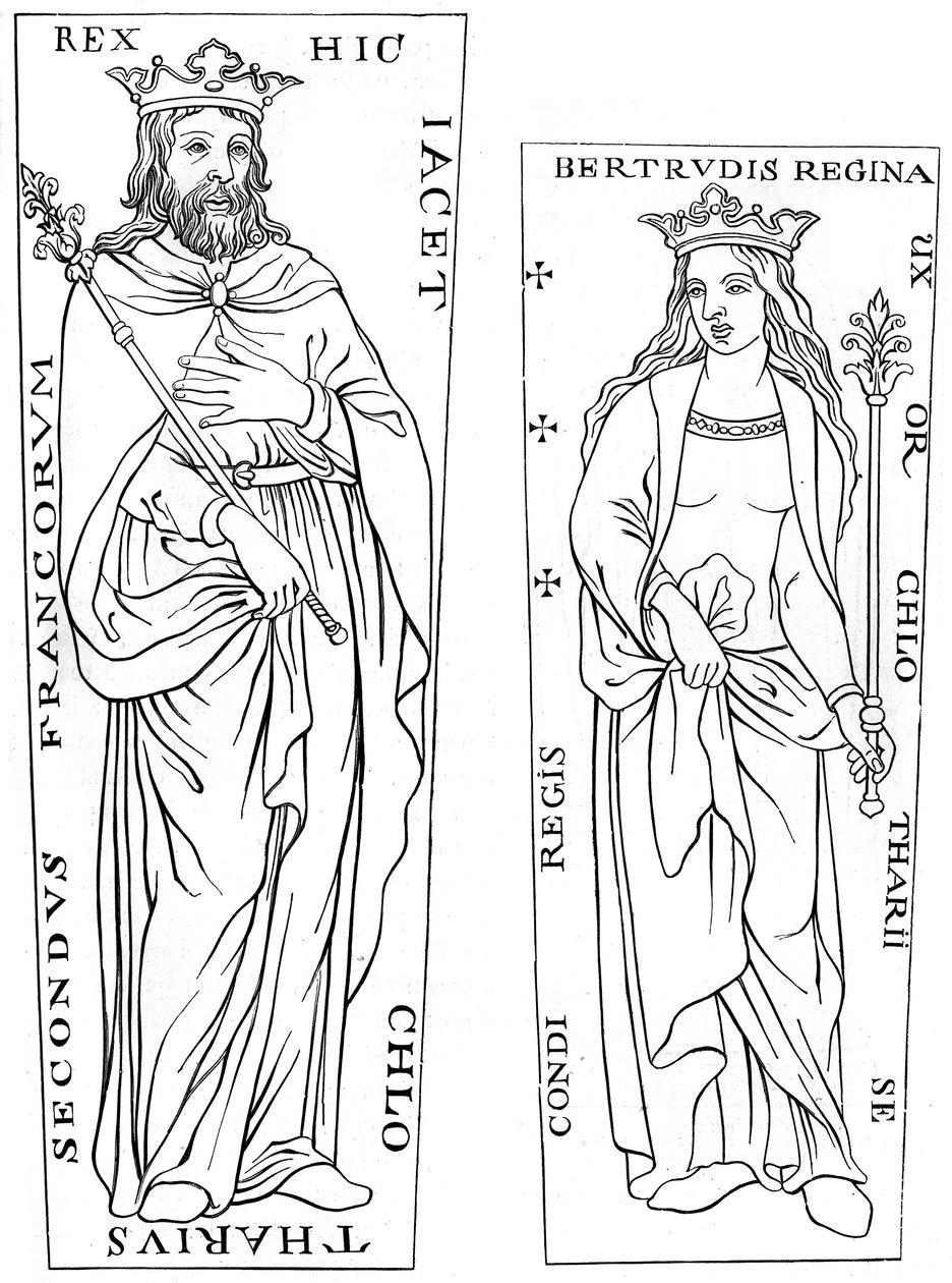 II. Clotaire király 584-629 és Bertude 575-604, 1849. XII. század alkotó: Unbekannt