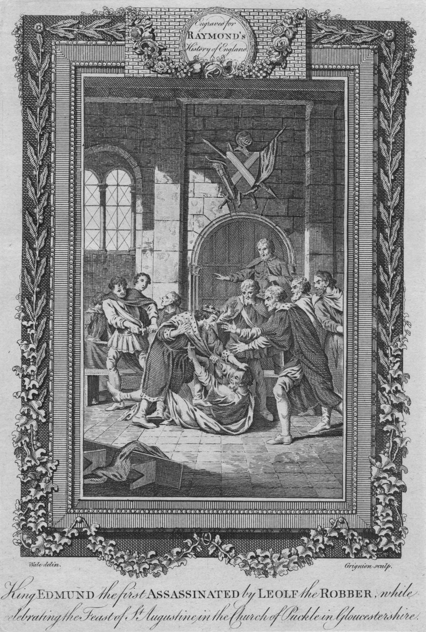 Edmund király, az első, akit Robbe Leolf meggyilkolt, 1787 alkotó: Unbekannt