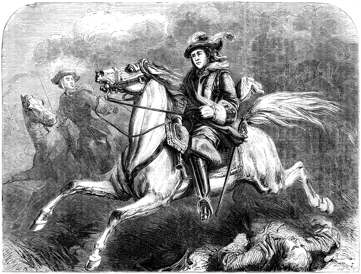 György király a dettingeni csatában, 1743 alkotó: Unbekannt