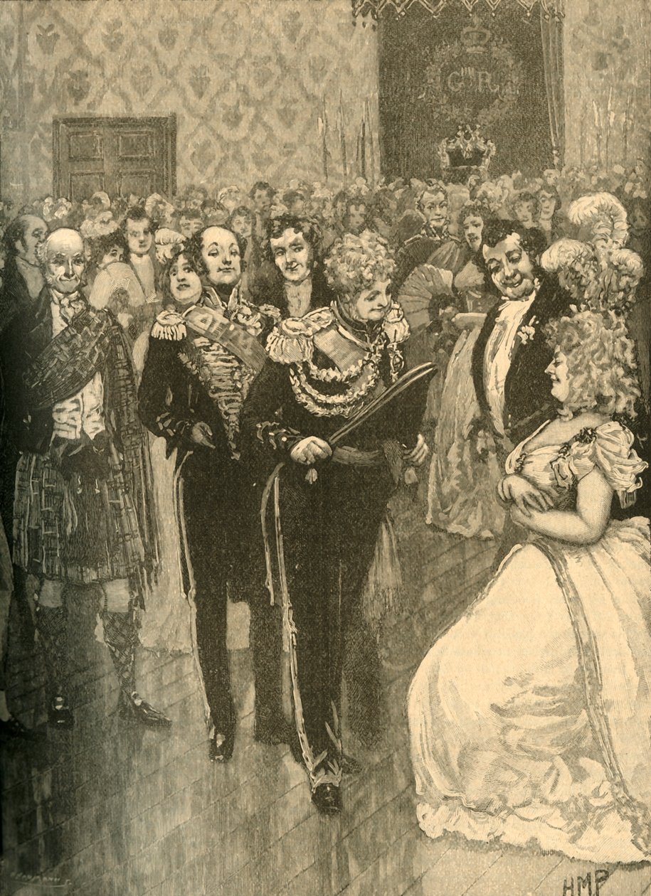 IV. György király gátat tart az edinburghi Holyrood-palotában, 1822 c1890. alkotó: Unbekannt