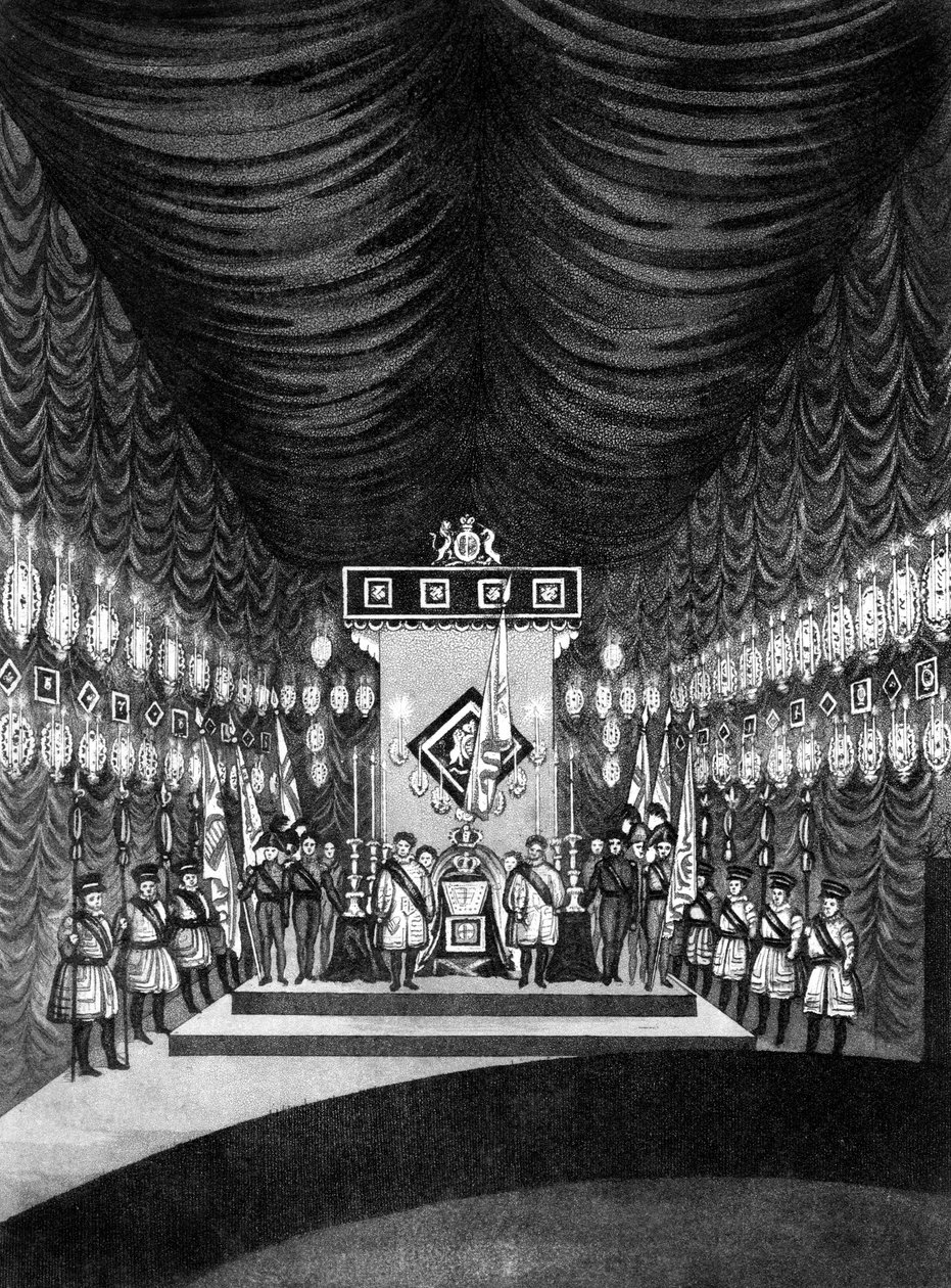 IV. György király államban fekszik a windsori kastélyban, 1830 alkotó: Unbekannt