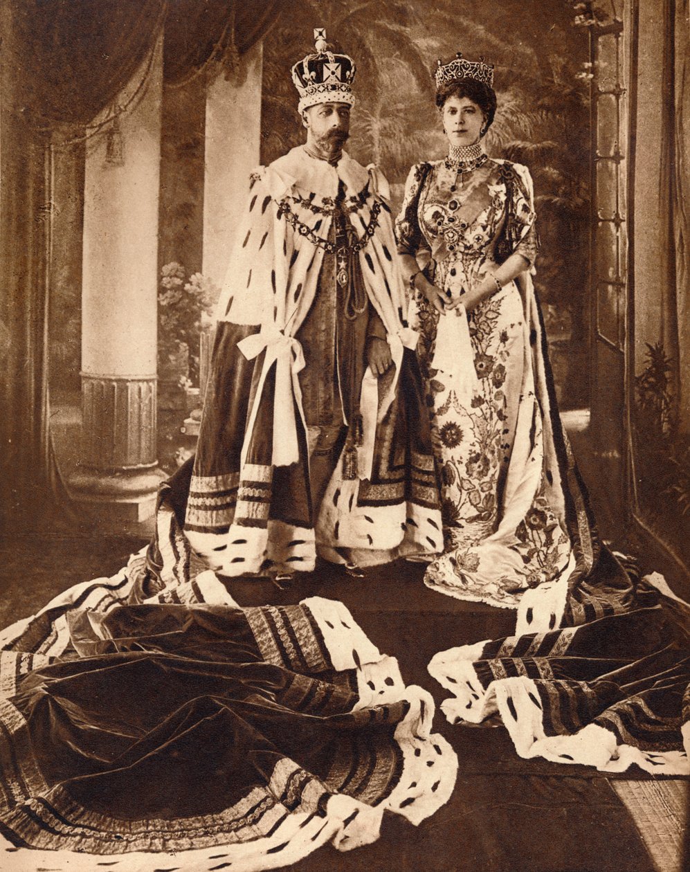 V. György királyt és Mária királynőt koronázták meg és ruházták fel a Delhi Durbar számára, 1911 1935. alkotó: Unbekannt