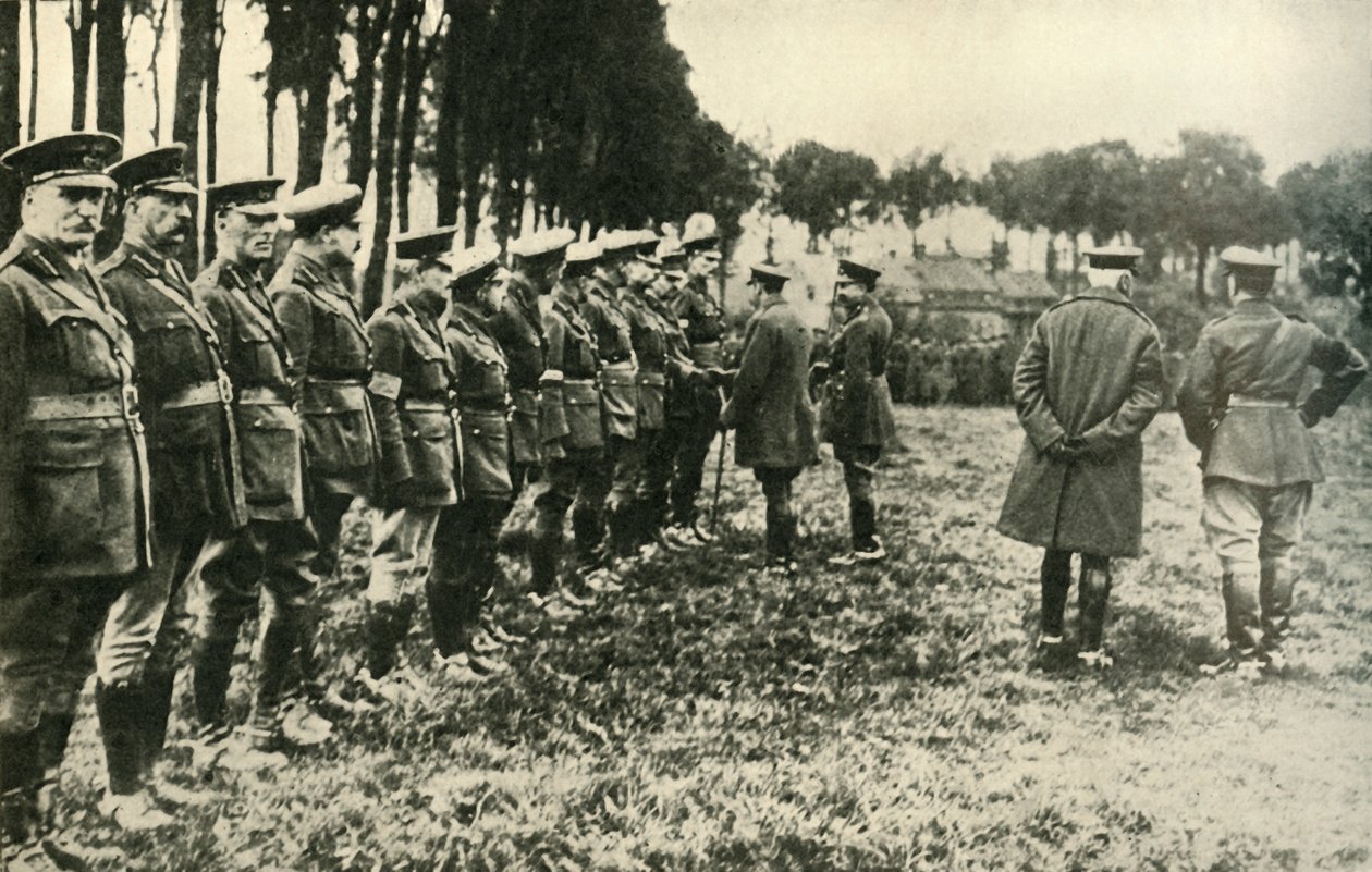 V. György király meglátogatja a szövetséges erőket a frontvonalon, első világháború, 1915, c1920. alkotó: Unbekannt