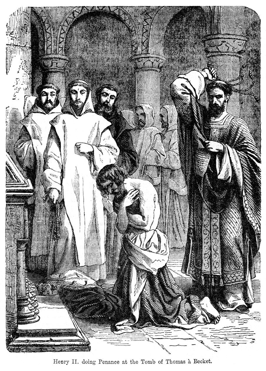 Henrik király vezeklést végez Thomas a Becket sírjánál, a canterburyi katedrálisban alkotó: Unbekannt