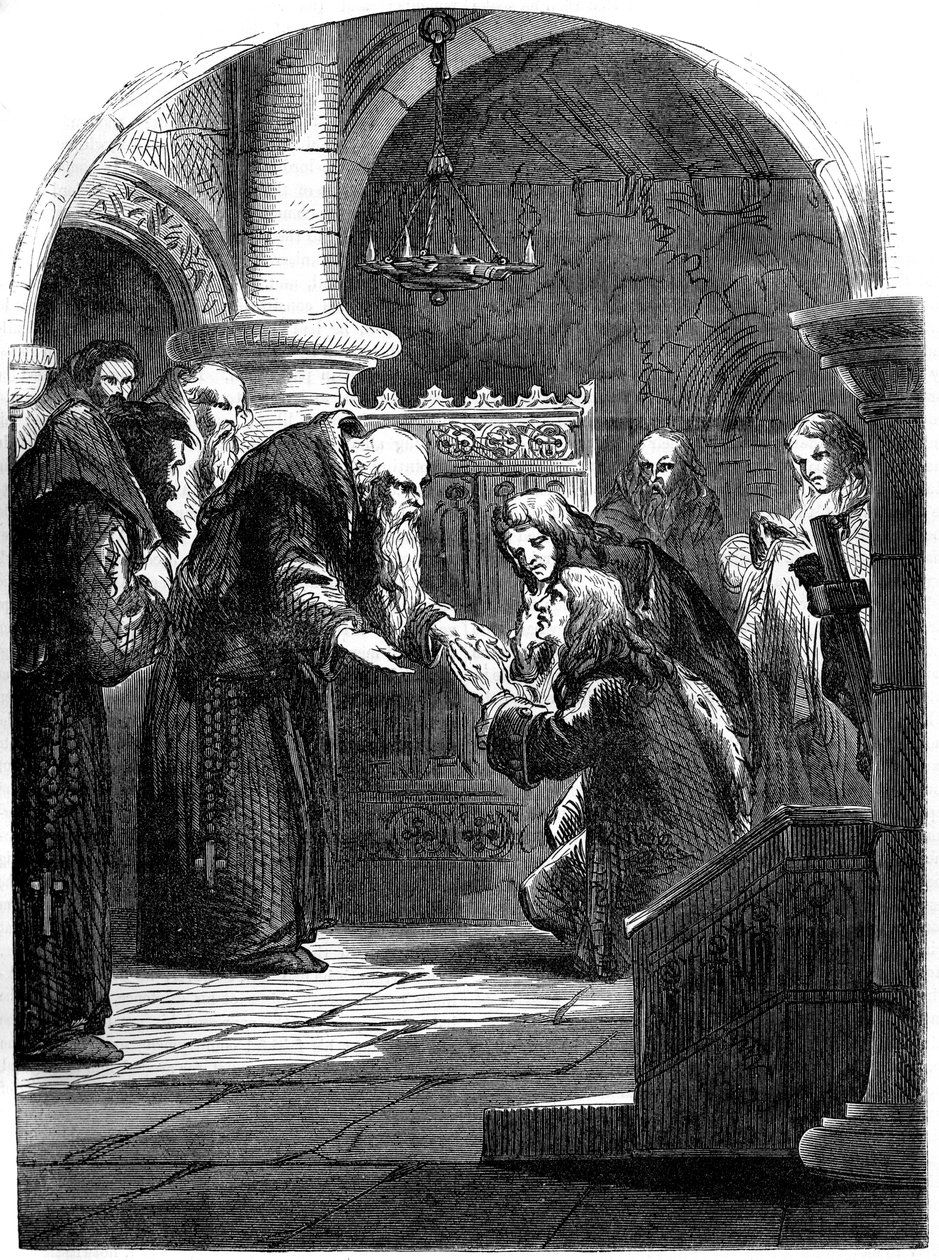 II. Jakab angol király 1633-1701 a La Trappe apátságban, Orne, Franciaország, 17. század 19. század alkotó: Unbekannt