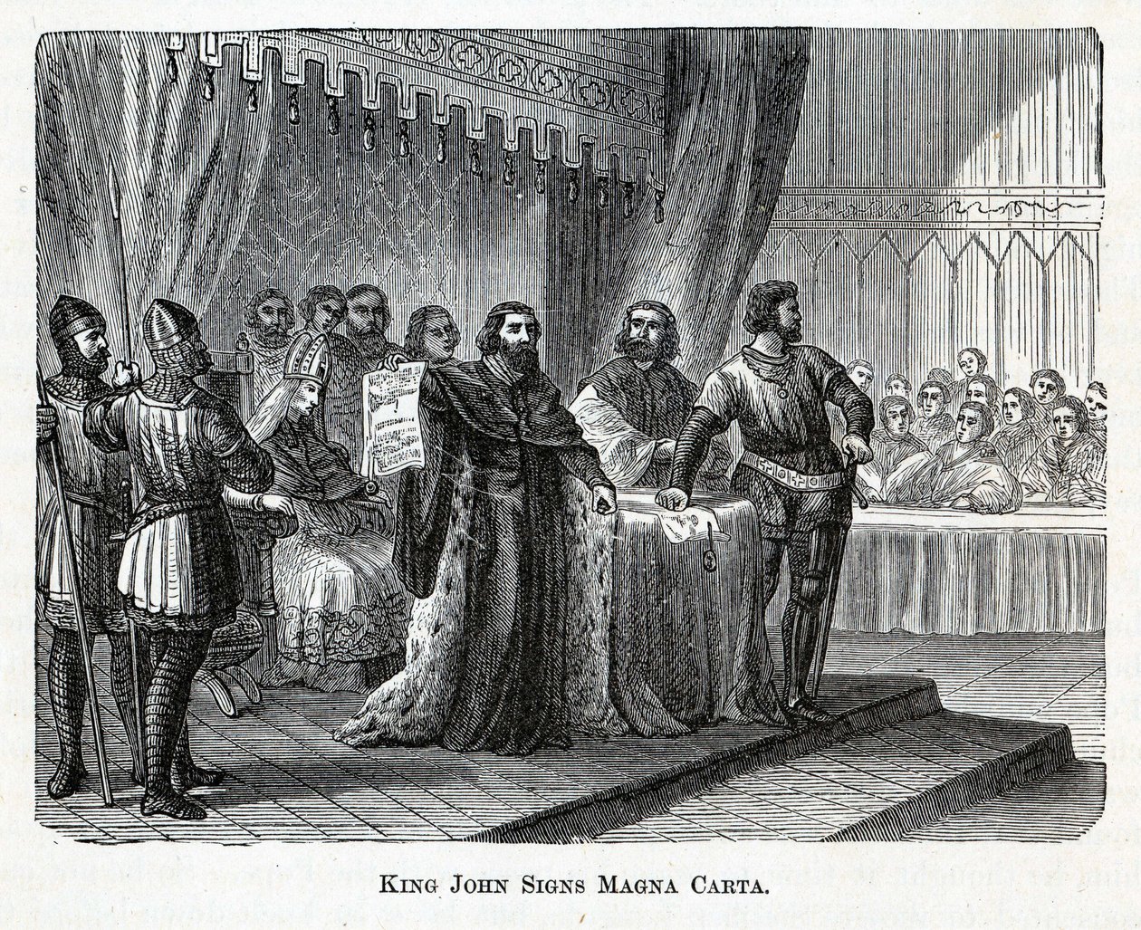 János király aláírja a Magna Cartát, 1882 alkotó: Unbekannt