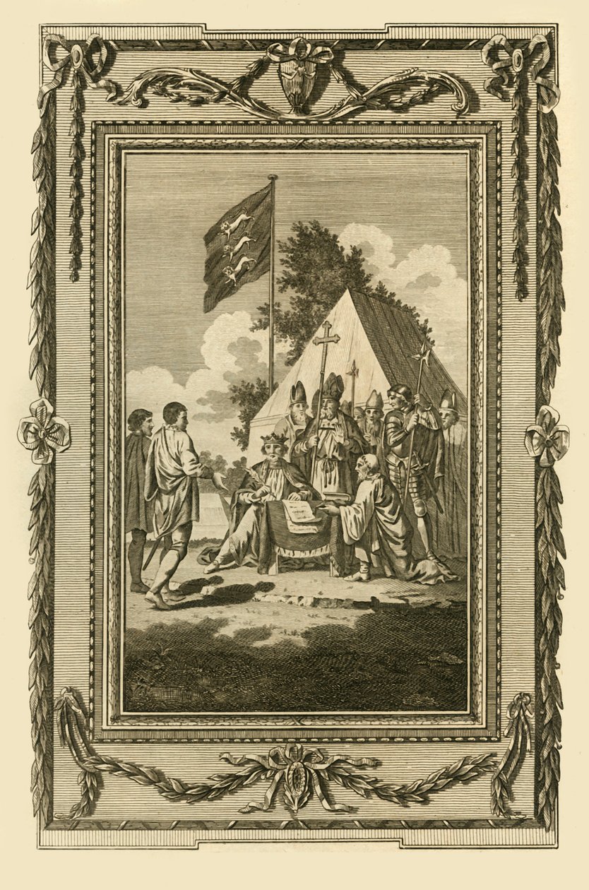 János király aláírta a Magna Chartát, 1215. június 5-én, 1783. alkotó: Unbekannt