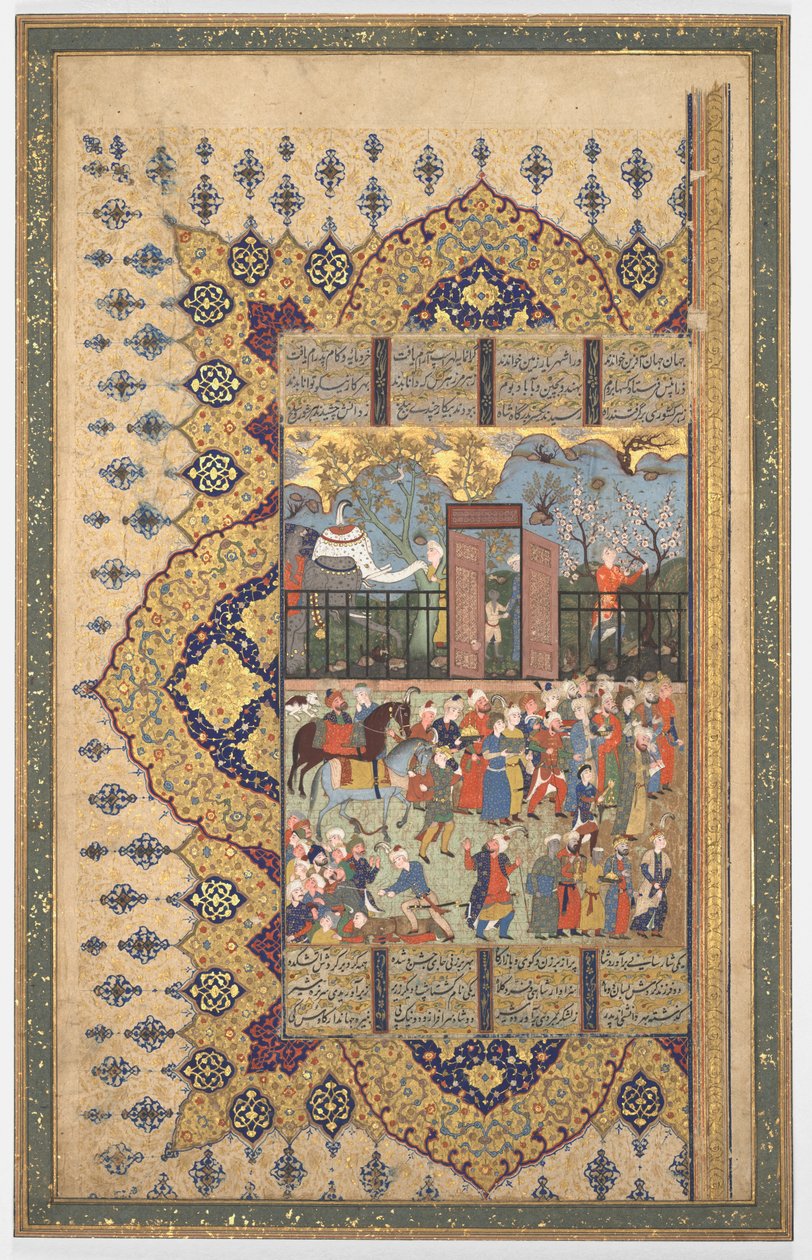Luhrasp király trónra lép: A menet megérkezik a Court Recto... c. 1560-80-as évek. alkotó: Unbekannt