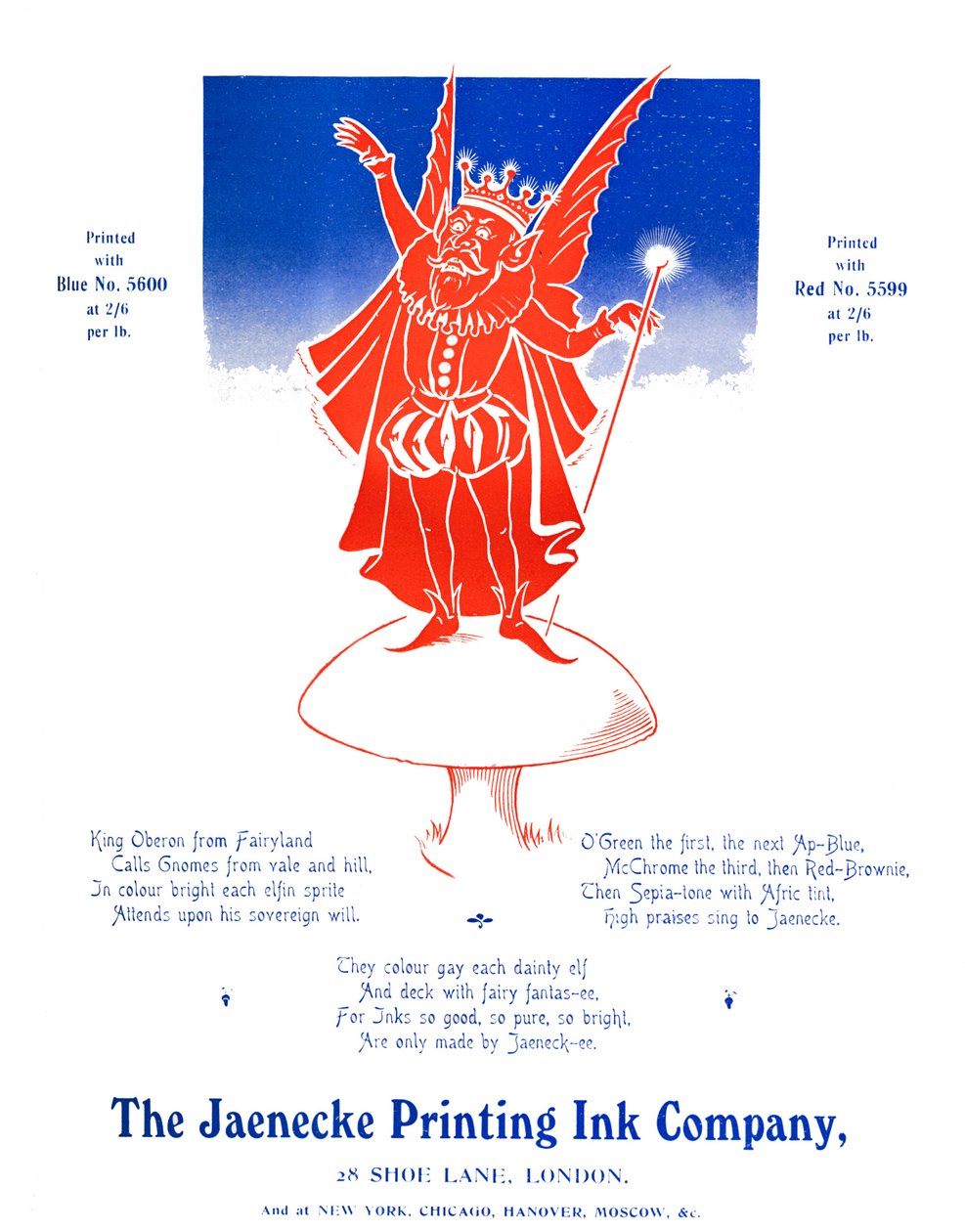 Oberon király – A Jaenecke Nyomdafesték Vállalat, 1907 alkotó: Unbekannt