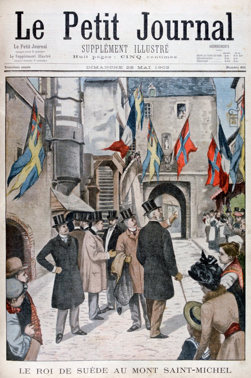 II. Oscar svéd király látogatást tesz a normandiai Mont Saint-Michelben, 1902-ben alkotó: Unbekannt