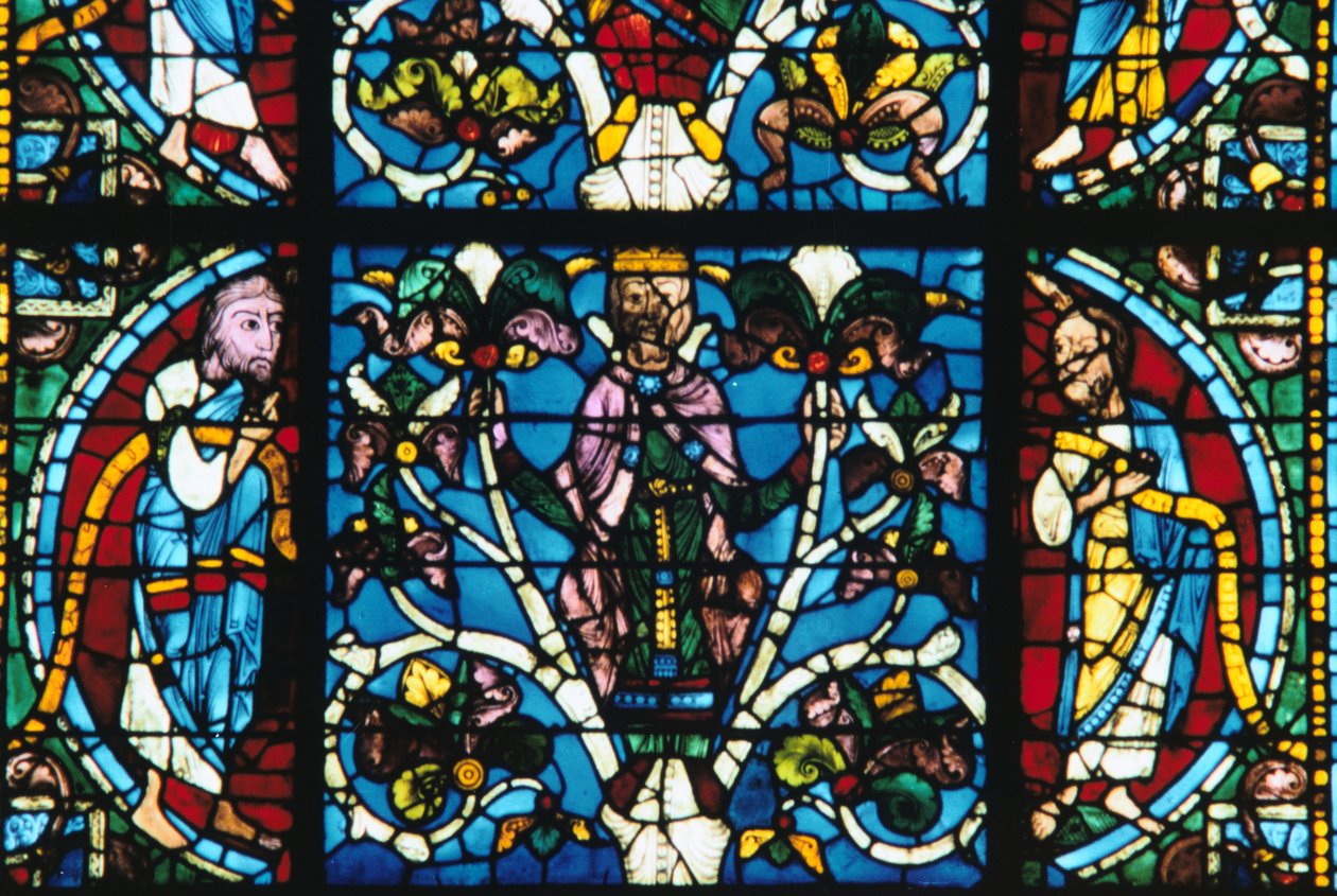 Salamon király, ólomüveg, Chartres-i katedrális, Franciaország, 1145-1155 alkotó: Unbekannt