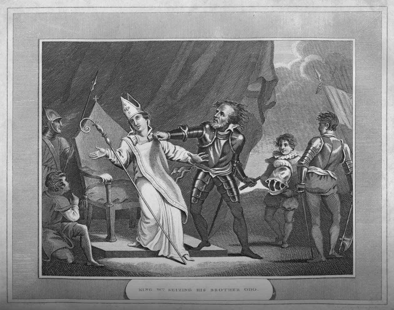 Vilmos király megragadja testvérét, Odot, 1838 alkotó: Unbekannt