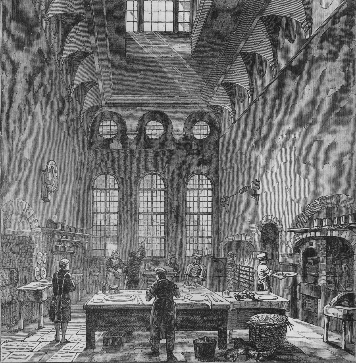 A Szent Jakab-palota konyhája, Westminster, London, III. György király idejében, 1870 1878. alkotó: Unbekannt