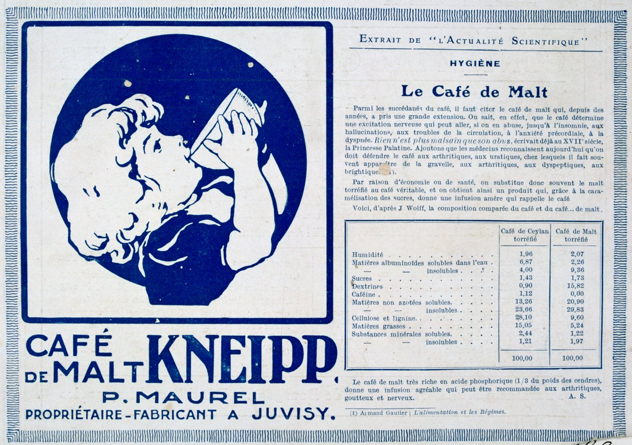 Kneipp Café de Malt, hirdetés, 1915 alkotó: Unbekannt