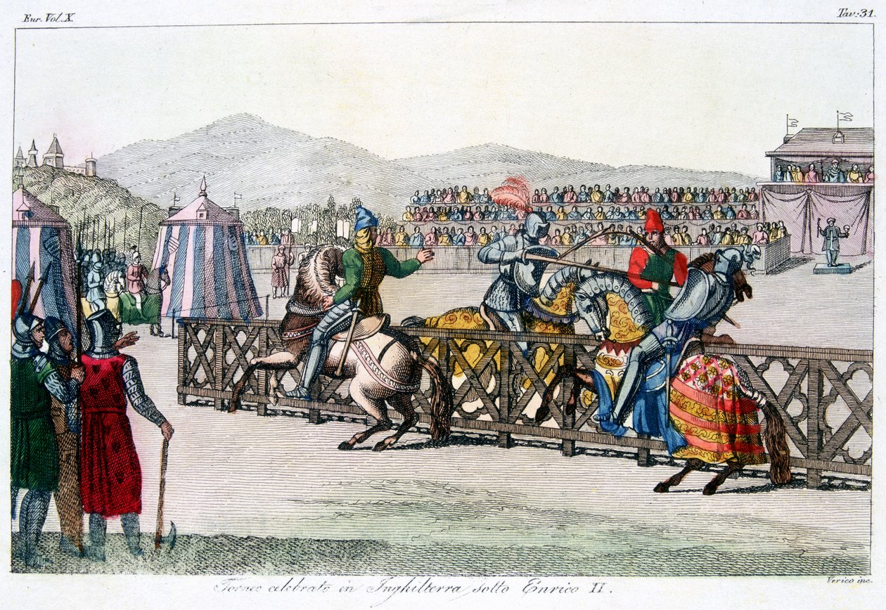 Lovagok lovagi tornán, 12. század, 1815 alkotó: Unbekannt