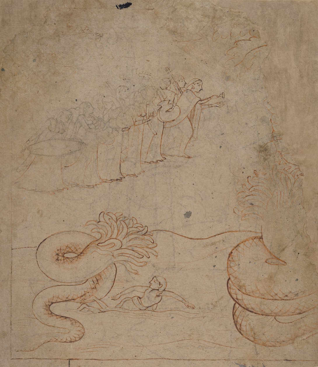 Krisna leigázza a Kígyó Káliát a Yamuna folyóban..., kb. 1780. alkotó: Unbekannt