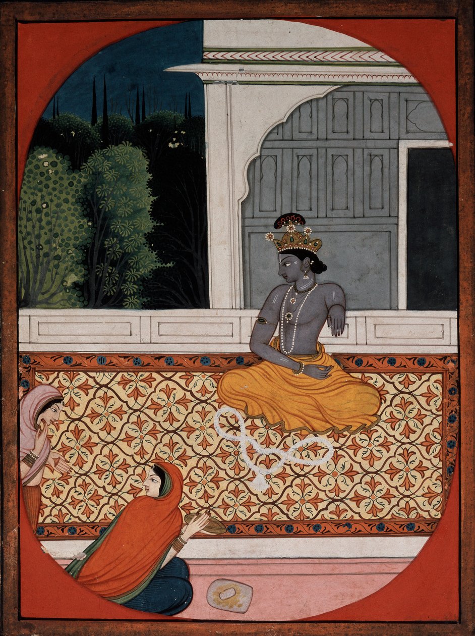 Krishna eldobja a füzért, c1800 alkotó: Unbekannt