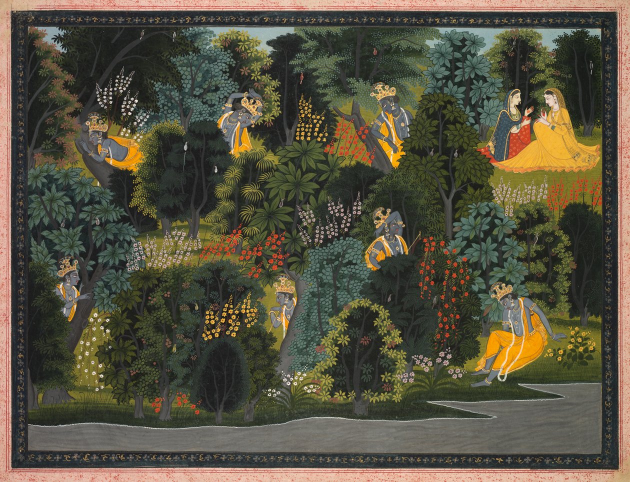 Krsnák Vágyódás Radha után, a Jayadeva Gita Govindájából, c. 1820-1825. alkotó: Unbekannt