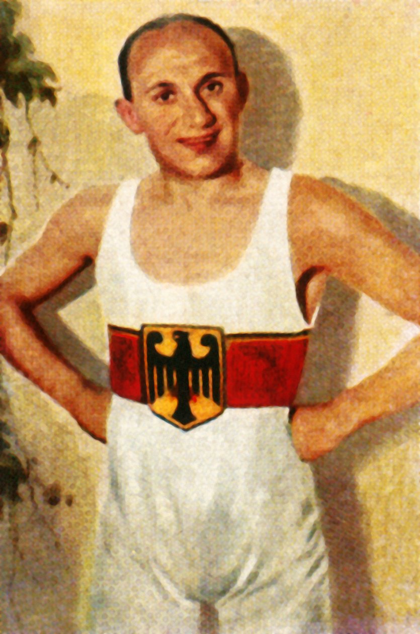 Kurt Leucht német könnyűsúlyú birkózóbajnok, 1928. alkotó: Unbekannt