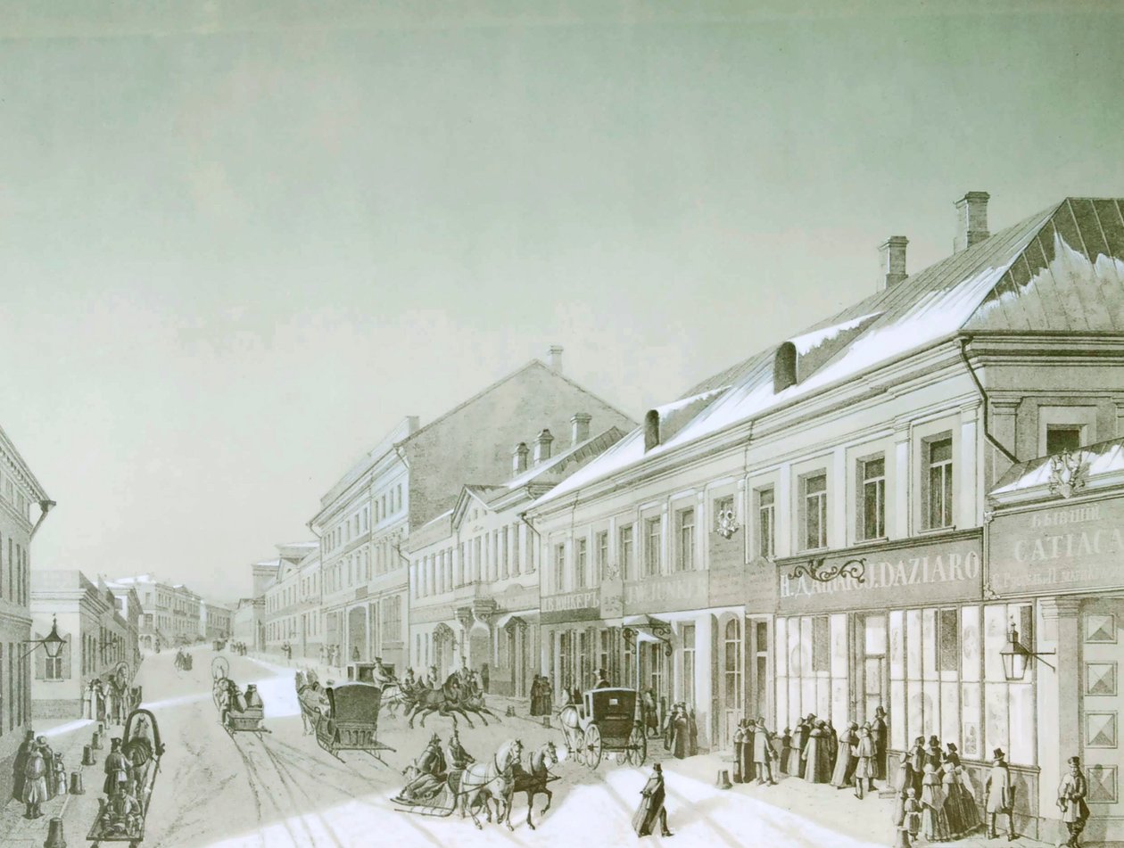 Kuznetsky Most, Moszkva, Oroszország, 1840-es évek. alkotó: Unbekannt