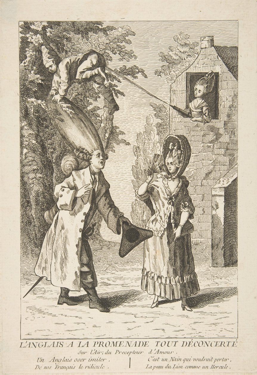 Az angol a sétányon meglehetősen zavartan, 1720-75. alkotó: Unbekannt