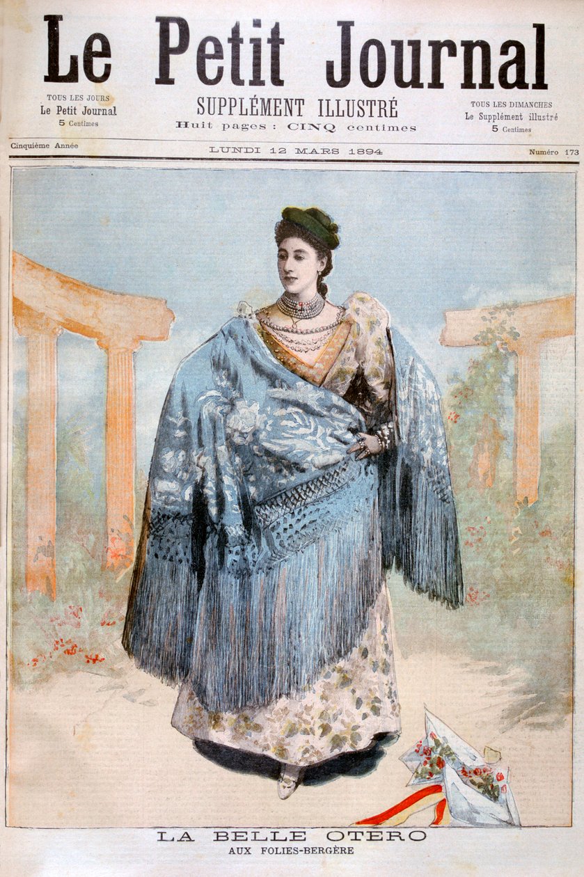 La Belle Otero spanyol születésű táncos, színésznő és udvarhölgy, 1894 alkotó: Unbekannt
