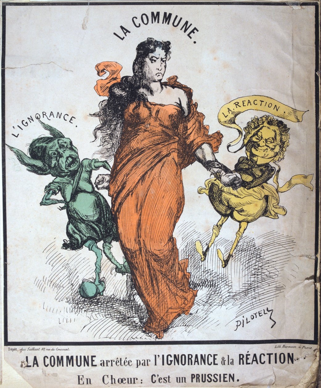 A kommunát a tudatlanság és a reakció letartóztatta, 1871 alkotó: Unbekannt